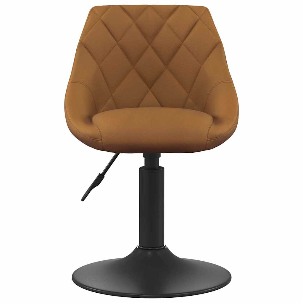 Swivel Dining Chairs 2 pcs Brown 46 x 44 x 77.5 cm Faux leather