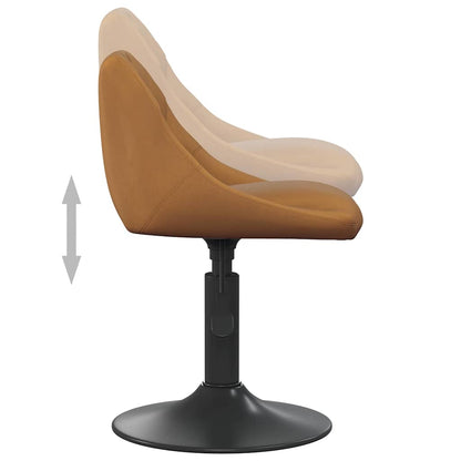 Swivel Dining Chairs 2 pcs Brown 46 x 44 x 77.5 cm Faux leather