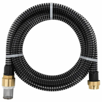 Suction Hose with Brass Connectors Black 1.1" 3 m PVC