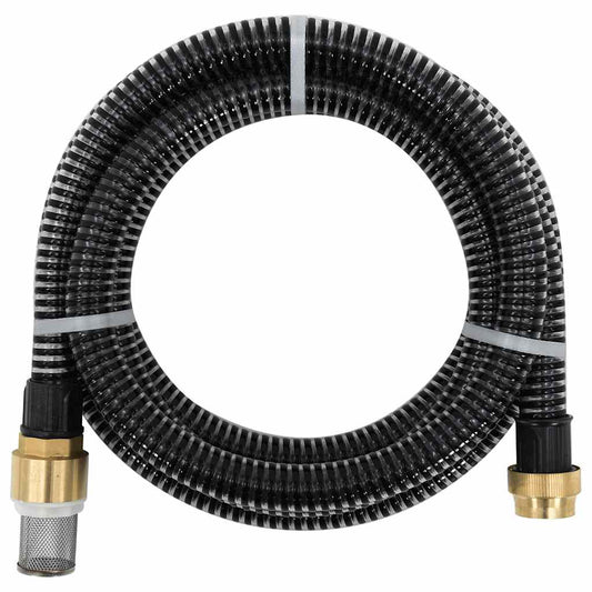 Suction Hose with Brass Connectors Black 1.1" 3 m PVC