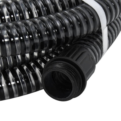 Suction Hose with Brass Connectors Black 1.1" 10 m PVC