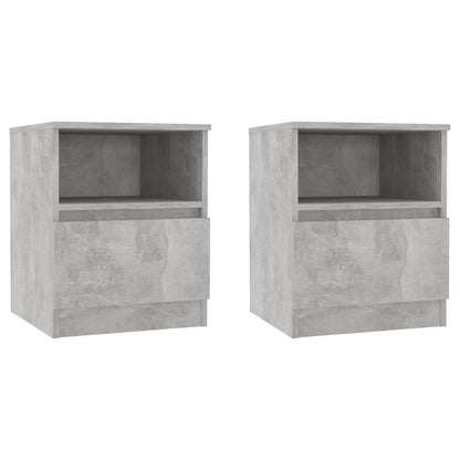 Bed Cabinets 2 pcs Concrete Grey 40x40x50 cm Engineered Wood