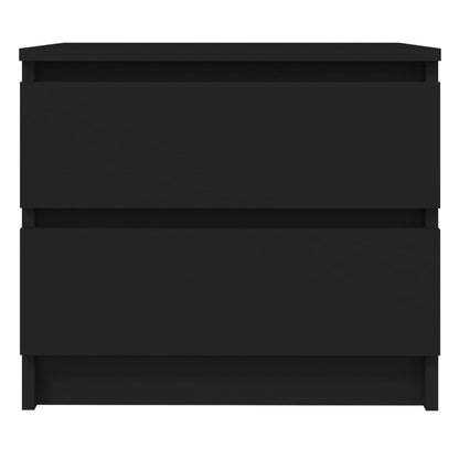 Bed Cabinet Black 50x39x43.5 cm Engineered Wood
