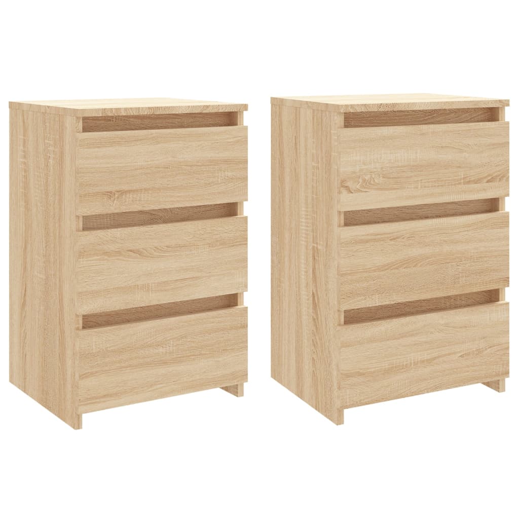 Bed Cabinets 2 pcs Sonoma Oak 40x35x62.5 cm Engineered Wood