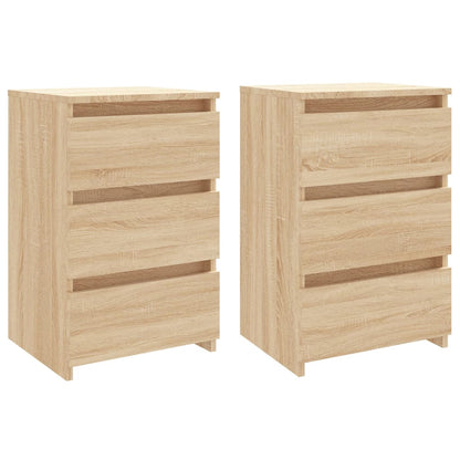 Bed Cabinets 2 pcs Sonoma Oak 40x35x62.5 cm Engineered Wood