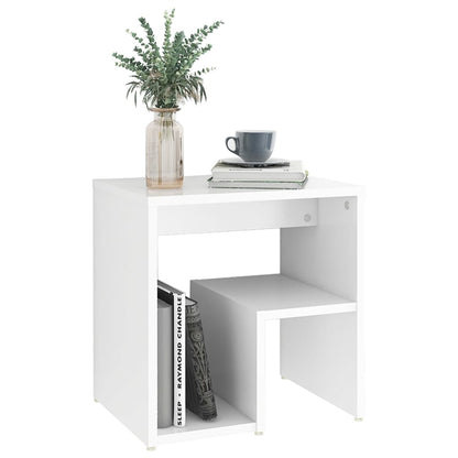 Bed Cabinets 2 pcs White 40x30x40 cm Engineered Wood