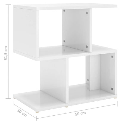 Bedside Cabinet High Gloss White 50x30x51.5 cm Engineered Wood