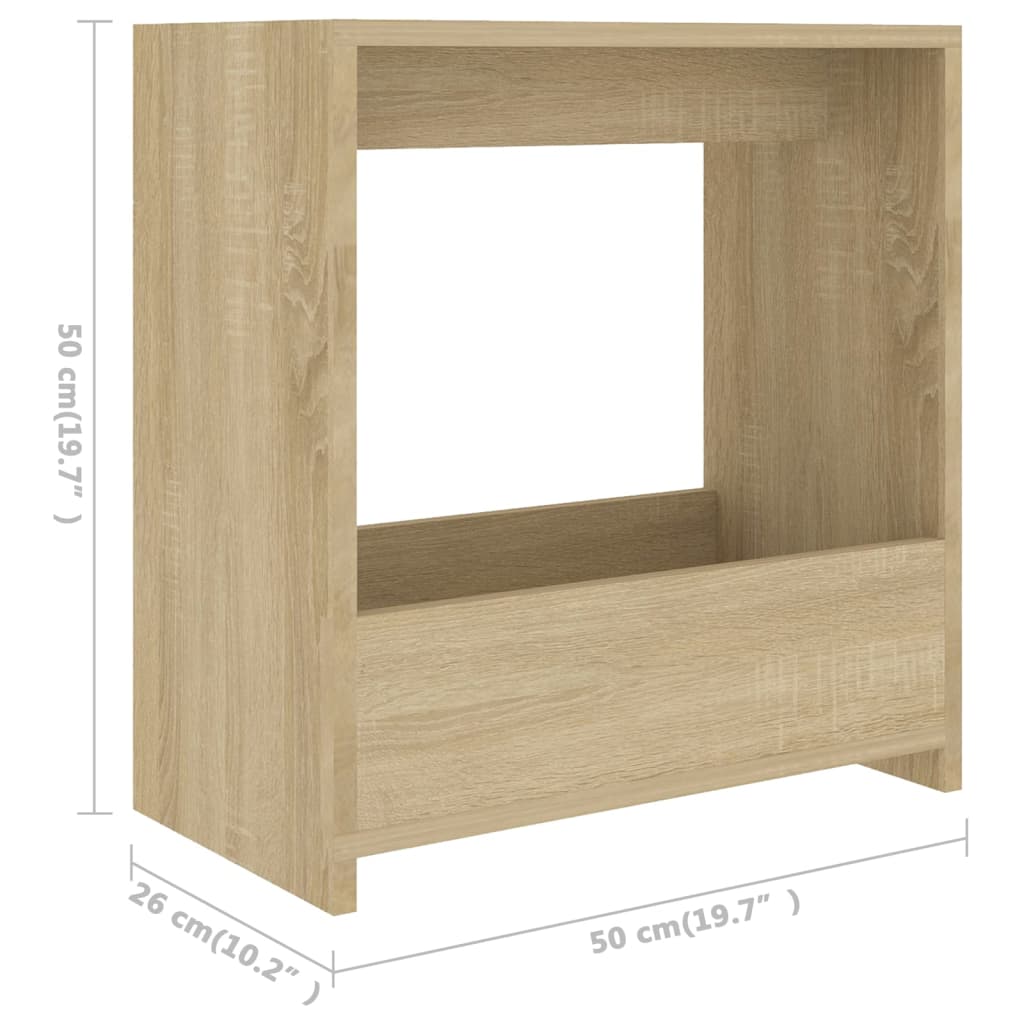 Side Table Sonoma Oak 50x26x50 cm Engineered Wood