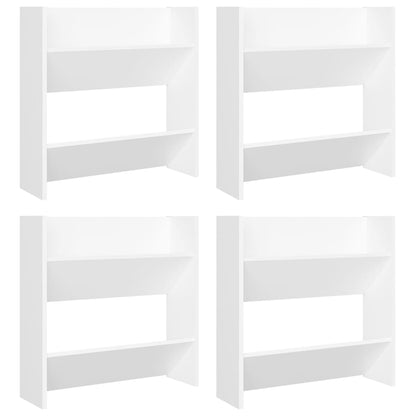 Wall Shoe Cabinets 4 pcs White 60x18x60 cm Engineered Wood