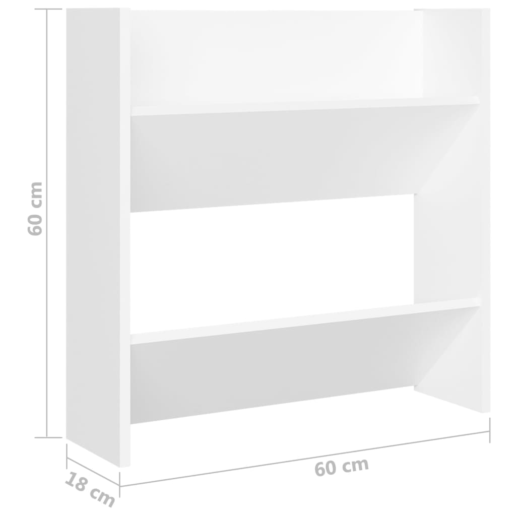 Wall Shoe Cabinets 4 pcs White 60x18x60 cm Engineered Wood