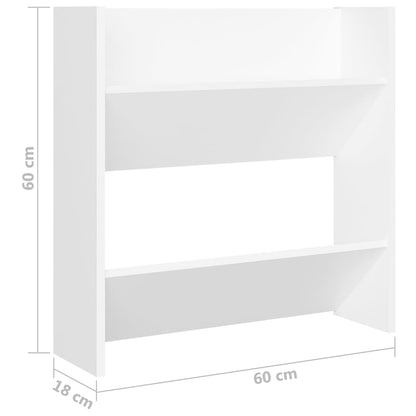 Wall Shoe Cabinets 4 pcs White 60x18x60 cm Engineered Wood