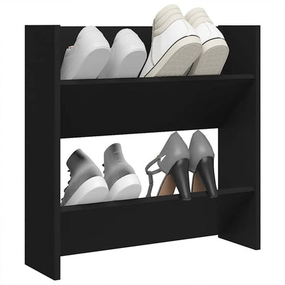 Wall Shoe Cabinet Black 60x18x60 cm Engineered Wood