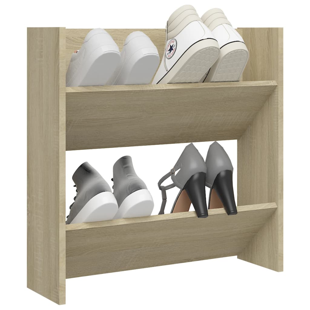 Wall Shoe Cabinet Sonoma Oak 60x18x60 cm Engineered Wood