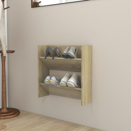 Wall Shoe Cabinet Sonoma Oak 60x18x60 cm Engineered Wood
