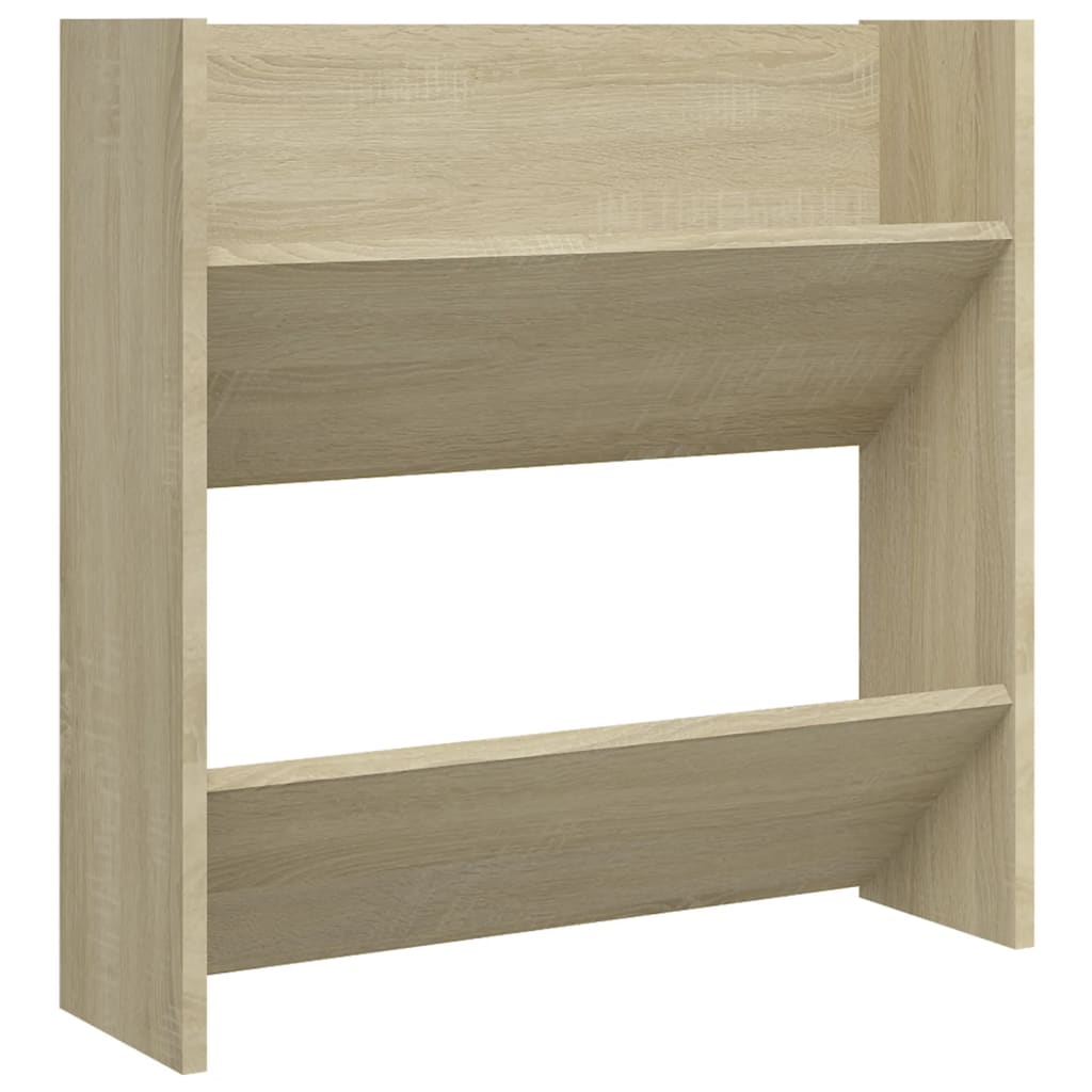 Wall Shoe Cabinets 2 pcs Sonoma Oak 60x18x60cm Engineered Wood