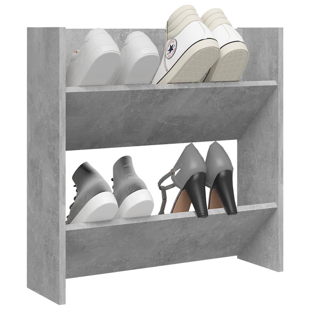 Wall Shoe Cabinet Concrete Grey 60x18x60 cm Engineered Wood