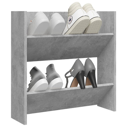 Wall Shoe Cabinet Concrete Grey 60x18x60 cm Engineered Wood
