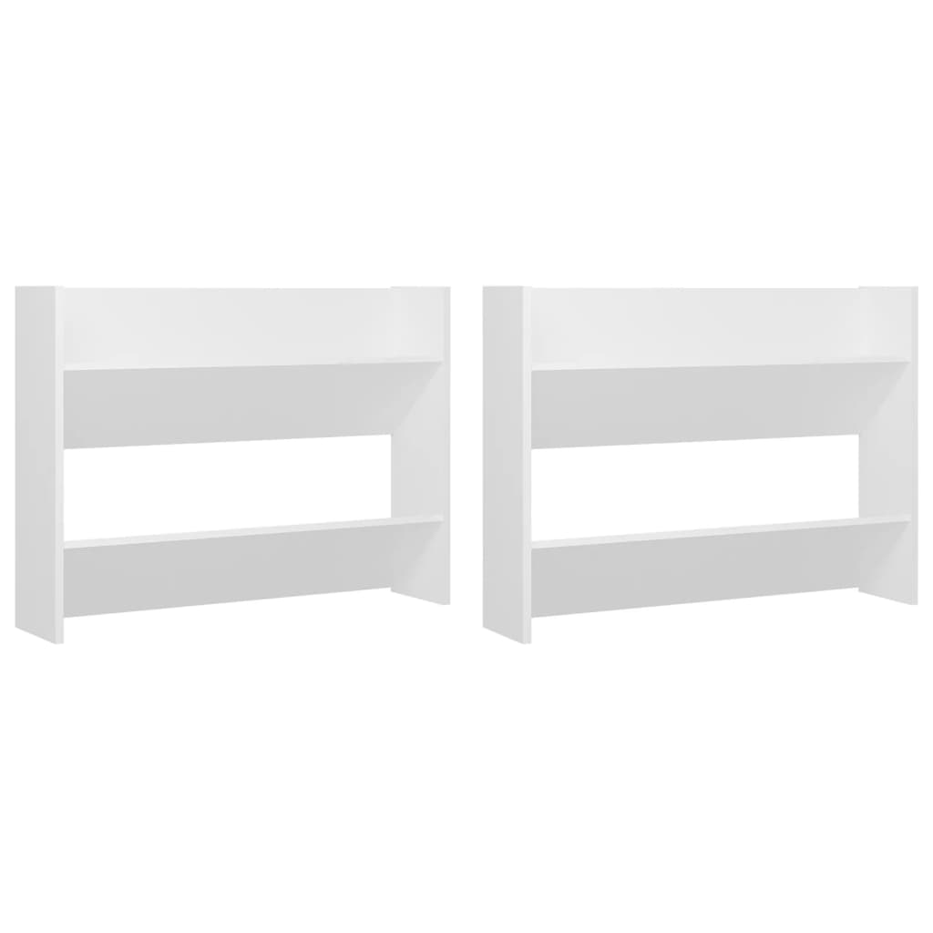 Wall Shoe Cabinet 2 pcs White 80x18x60 cm Engineered Wood