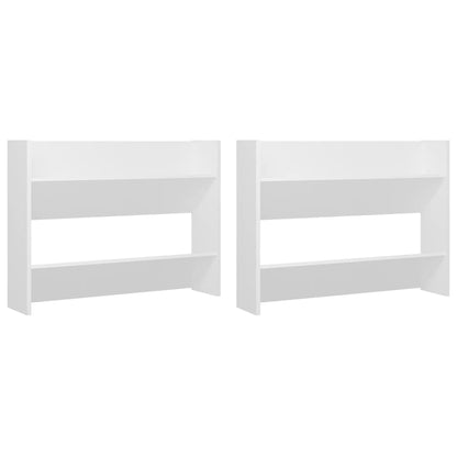 Wall Shoe Cabinet 2 pcs White 80x18x60 cm Engineered Wood