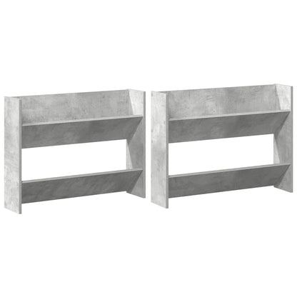 Wall Shoe Cabinets 2 pcs Concrete Grey 80x18x60 cm Engineered Wood