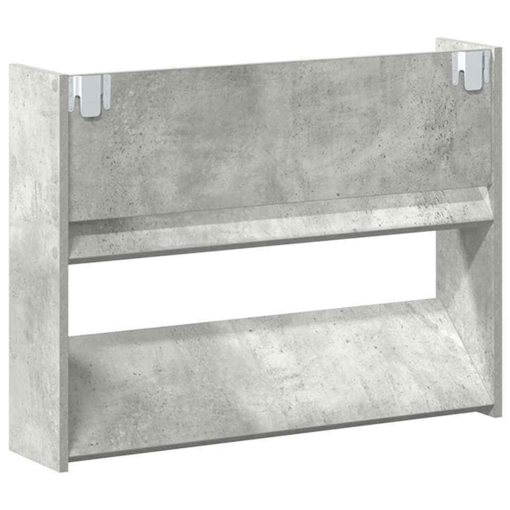 Wall Shoe Cabinets 2 pcs Concrete Grey 80x18x60 cm Engineered Wood