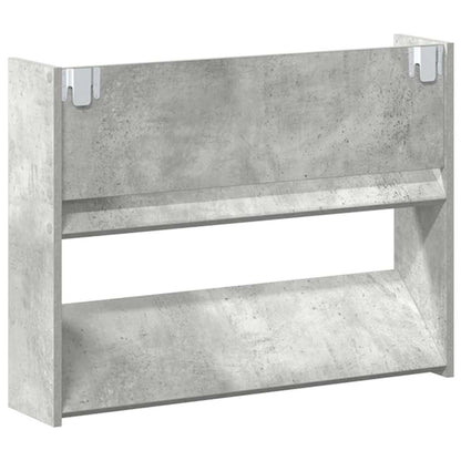Wall Shoe Cabinets 2 pcs Concrete Grey 80x18x60 cm Engineered Wood