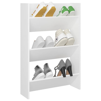 Wall Shoe Cabinet White 60x18x90 cm Engineered Wood