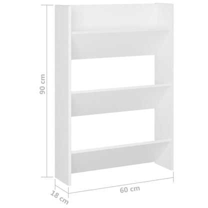 Wall Shoe Cabinets 2 pcs  White 60x18x90 cm Engineered Wood