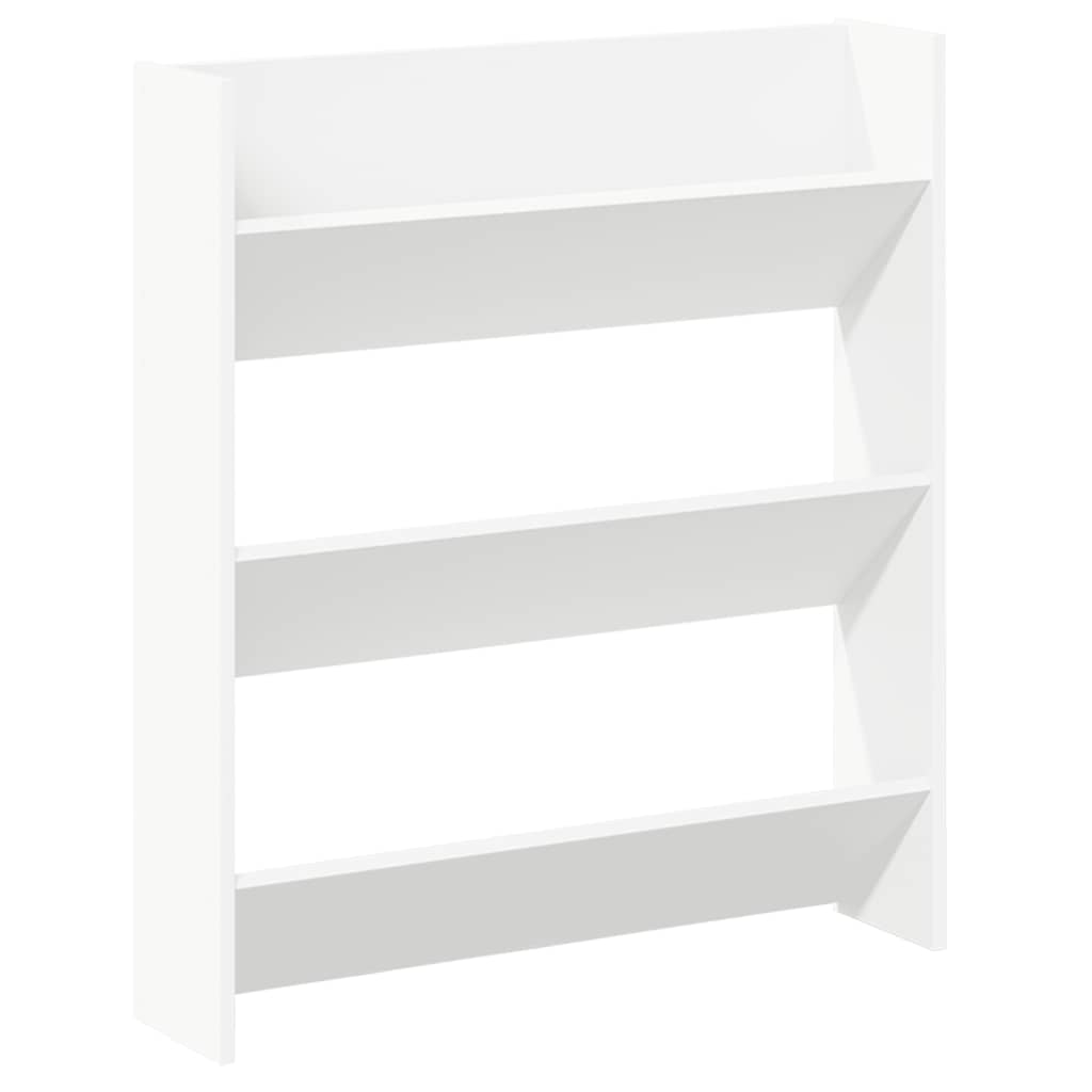 Wall Shoe Cabinet White 80x18x90 cm Engineered Wood