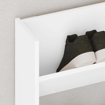 Wall Shoe Cabinet White 80x18x90 cm Engineered Wood