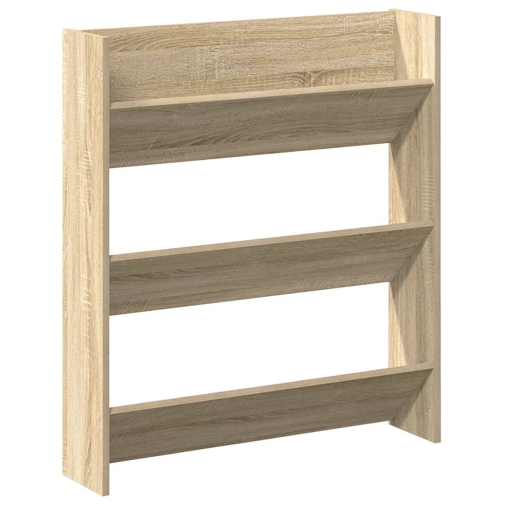 Wall Shoe Cabinet Sonoma Oak 80x18x90 cm Engineered Wood