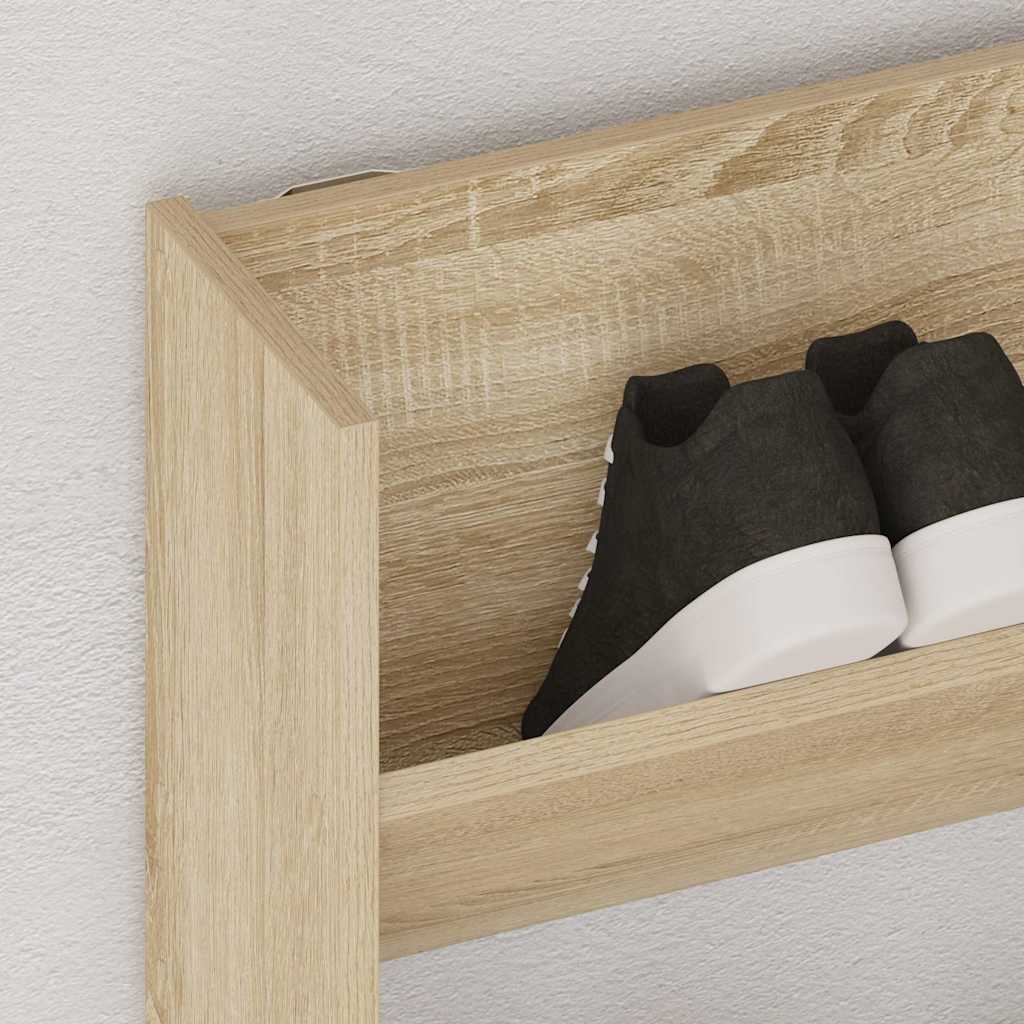 Wall Shoe Cabinet Sonoma Oak 80x18x90 cm Engineered Wood