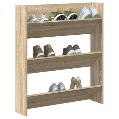 Wall Shoe Cabinet Sonoma Oak 80x18x90 cm Engineered Wood