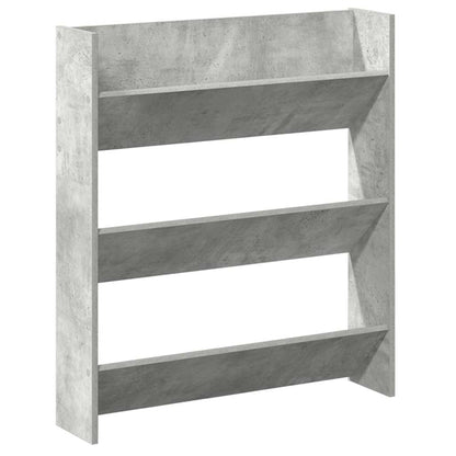 Wall Shoe Cabinet Concrete Grey 80x18x90 cm Engineered Wood