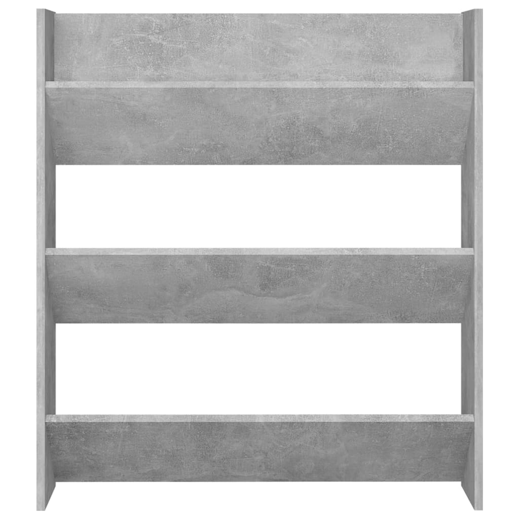 Wall Shoe Cabinet Concrete Grey 80x18x90 cm Engineered Wood