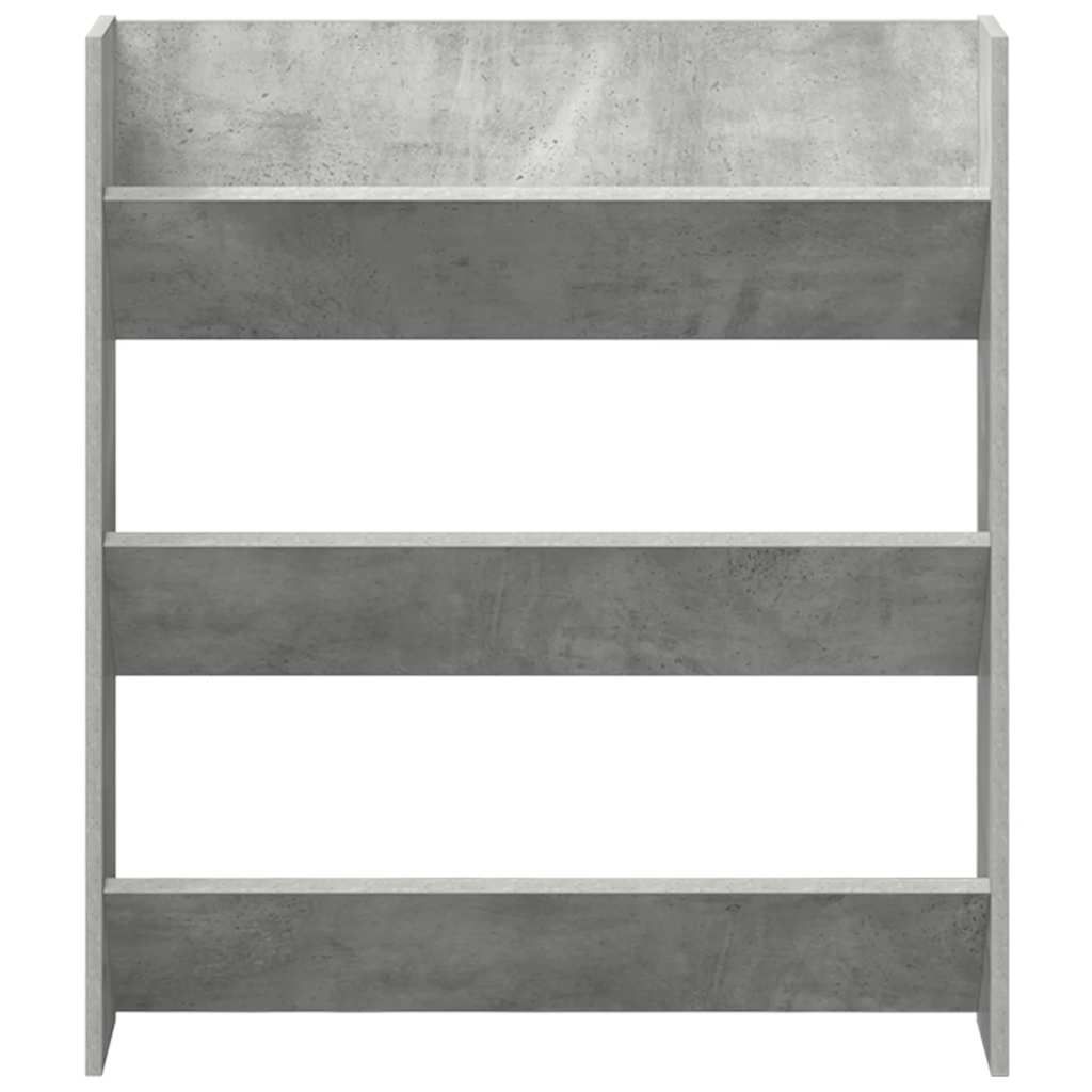 Wall Shoe Cabinet Concrete Grey 80x18x90 cm Engineered Wood