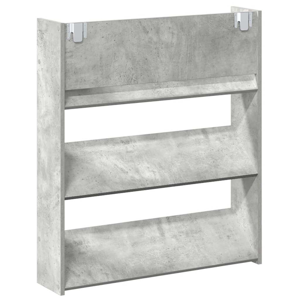 Wall Shoe Cabinet Concrete Grey 80x18x90 cm Engineered Wood