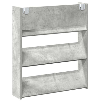 Wall Shoe Cabinet Concrete Grey 80x18x90 cm Engineered Wood