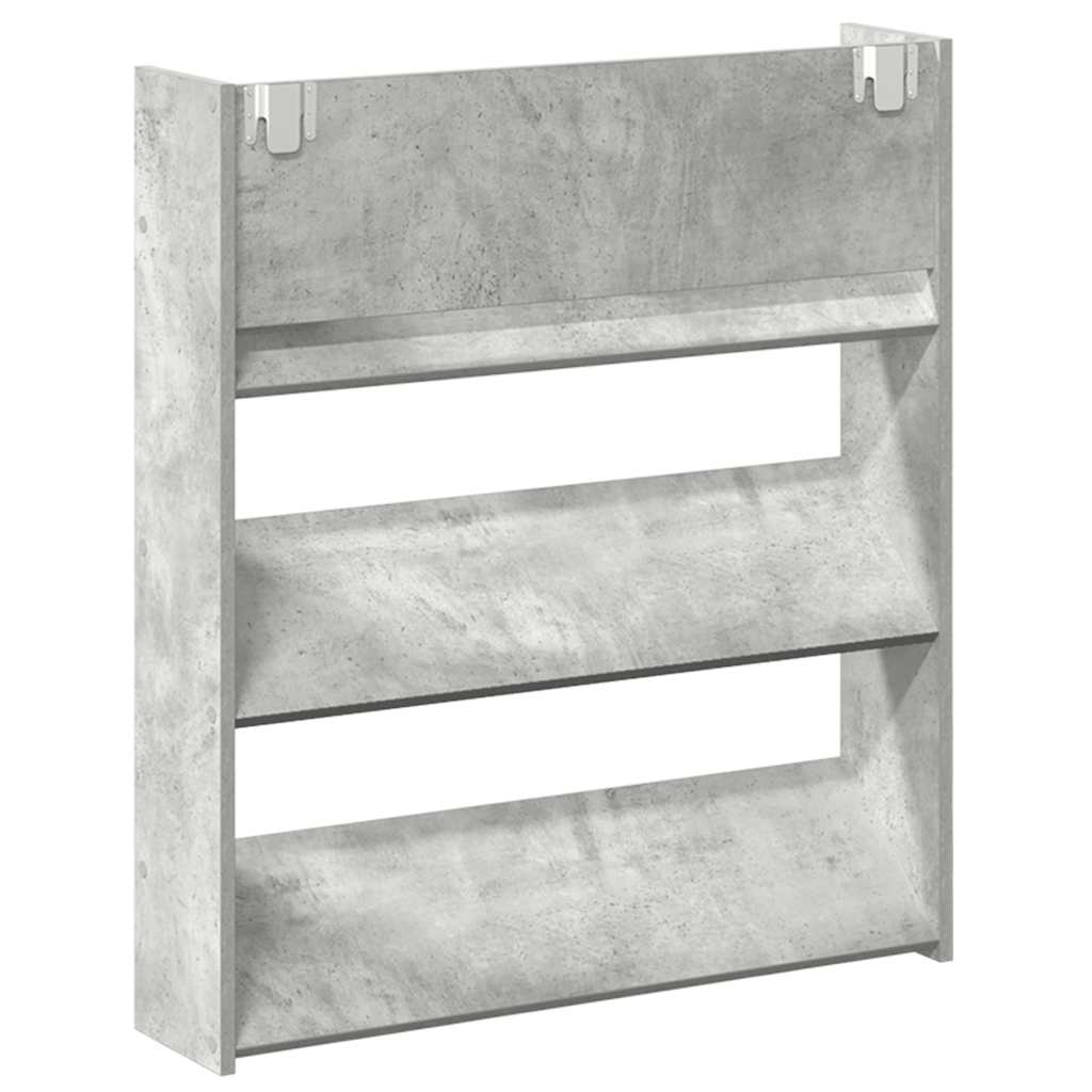 Wall Shoe Cabinets 2 pcs  Concrete Grey 80x18x90 cm Engineered Wood