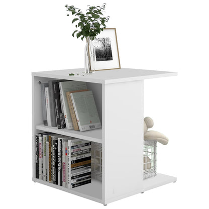 Side Table White 45x45x48 cm Engineered Wood