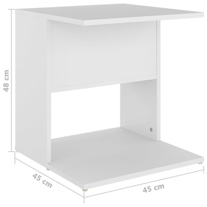 Side Table White 45x45x48 cm Engineered Wood