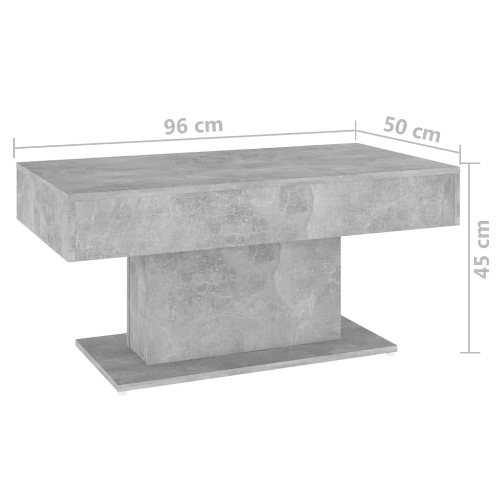 Coffee Table Concrete Grey 96x50x45 cm Engineered Wood