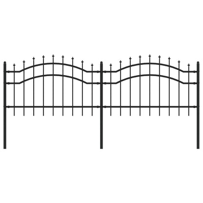 Garden Fence with Spear Top Black 239x75 cm Powder-coated Steel