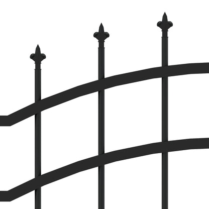 Garden Fence with Spear Top Black 239x150 cm Powder-coated Steel