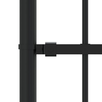 Garden Fence with Spear Top Black 239x150 cm Powder-coated Steel