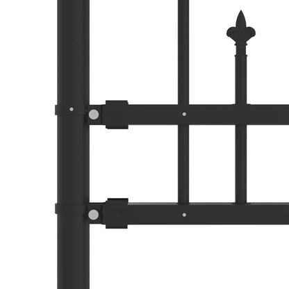 Garden Fence with Spear Top Black 240x75 cm Powder-coated Steel