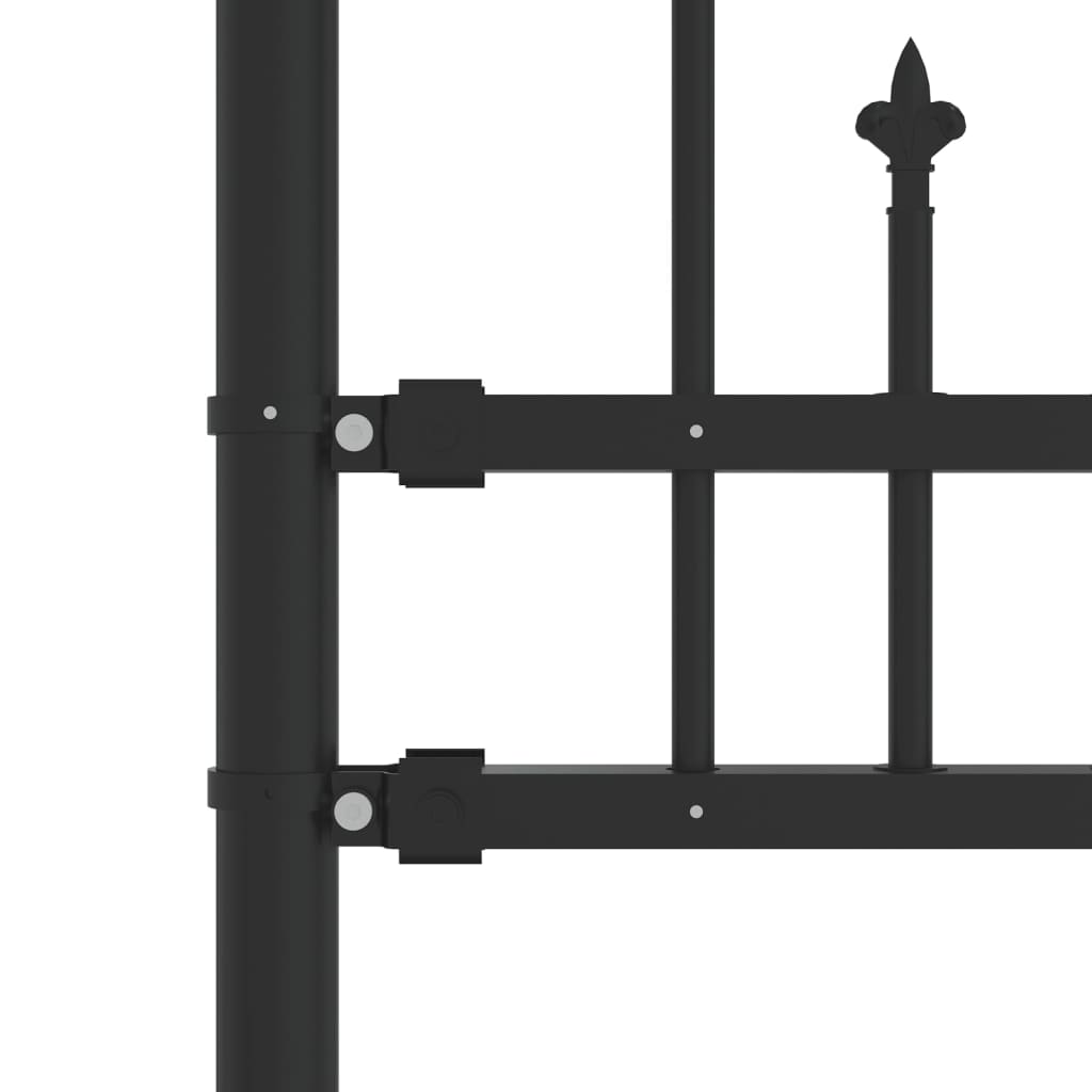Garden Fence with Spear Top Black 240x100 cm Powder-coated Steel