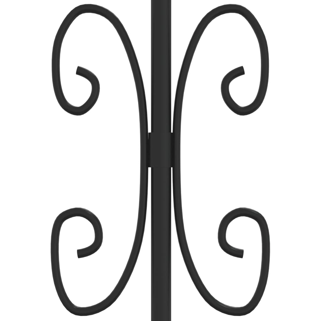 Garden Fence with Spear Top Black 240x125 cm Powder-coated Steel