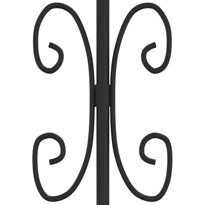 Fence Gate with Spear Top Black 406x175 cm Powder-coated Steel