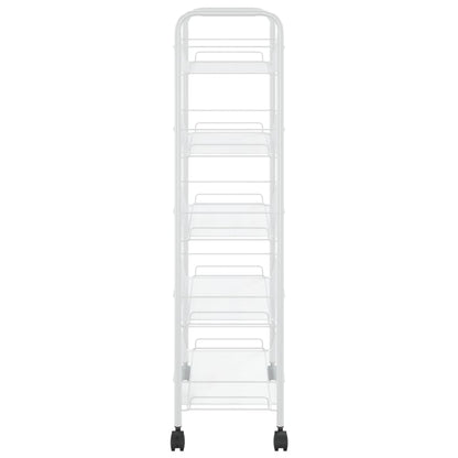 5-Tier Kitchen Trolley White 46x26x105 cm Iron